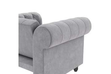 Fåtölj Felix Ljusgrå, Sammet/Trä/Metall - Ljusgrå, Sammet/Trä/Metall - Möbler - Fåtölj & stolar - Fåtölj