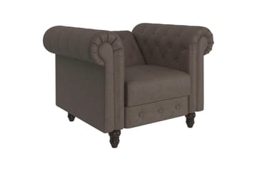 Fåtölj Felix Mörkbrun, Mikrofiber/Trä/Metall - Mörkbrun, Mikrofiber/Trä/Metall - Möbler - Fåtölj & stolar - Fåtölj