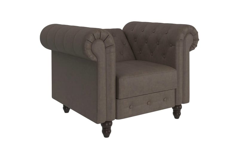 Fåtölj Felix Mörkbrun, Mikrofiber/Trä/Metall - Mörkbrun, Mikrofiber/Trä/Metall - Möbler - Fåtölj & stolar - Fåtölj