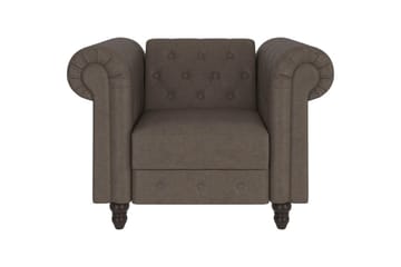 Fåtölj Felix Mörkbrun, Mikrofiber/Trä/Metall - Mörkbrun, Mikrofiber/Trä/Metall - Möbler - Fåtölj & stolar - Fåtölj