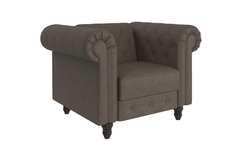 Fåtölj Felix Mörkbrun, Mikrofiber/Trä/Metall, Mörkbrun, Mikrofiber/Trä/Metall