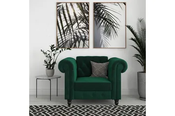 Fåtölj Felix Mörkgrön, Sammet/Trä/Metall - Mörkgrön, Sammet/Trä/Metall - Möbler - Fåtölj & stolar - Fåtölj