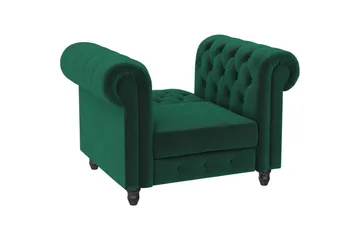 Fåtölj Felix Mörkgrön, Sammet/Trä/Metall - Mörkgrön, Sammet/Trä/Metall - Möbler - Fåtölj & stolar - Fåtölj