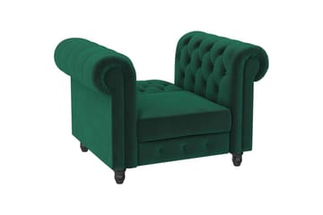 Fåtölj Felix Mörkgrön, Sammet/Trä/Metall - Mörkgrön, Sammet/Trä/Metall - Möbler - Fåtölj & stolar - Fåtölj