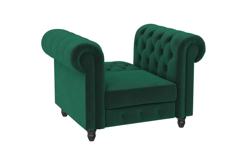 Fåtölj Felix Mörkgrön, Sammet/Trä/Metall - Mörkgrön, Sammet/Trä/Metall - Möbler - Fåtölj & stolar - Fåtölj