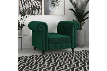 Fåtölj Felix Mörkgrön, Sammet/Trä/Metall - Mörkgrön, Sammet/Trä/Metall - Möbler - Fåtölj & stolar - Fåtölj