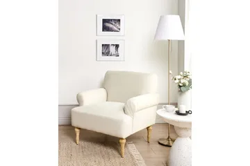 Fåtölj Fredros - Beige, ljust trä - Möbler - Fåtölj & stolar - Fåtölj