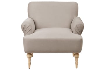 Fåtölj Fredros - Taupe, ljust trä - Möbler - Fåtölj & stolar - Fåtölj