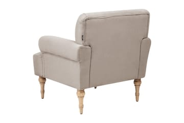 Fåtölj Fredros - Taupe, ljust trä - Möbler - Fåtölj & stolar - Fåtölj