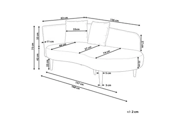 Gabriell Schäslong 168 cm Vänster - Grå - Möbler - Fåtölj & stolar - Fåtölj - Liggfåtölj