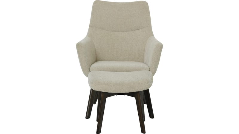 Halren Fåtölj med fotpall - creme - Möbler - Fåtölj & stolar - Fåtölj - Fåtölj med fotpall