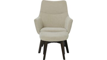 Halren Fåtölj med Fotpall i Tyg - Beige - Möbler - Fåtölj & stolar - Fåtölj - Fåtölj med fotpall