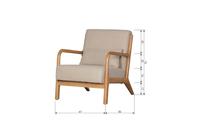 Highly Fåtölj i Tyg - Beige - Möbler - Fåtölj & stolar - Fåtölj