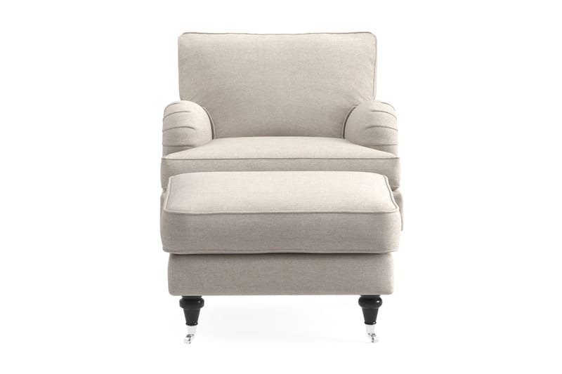 Howard Classic Fåtölj med Fotpall, Beige
