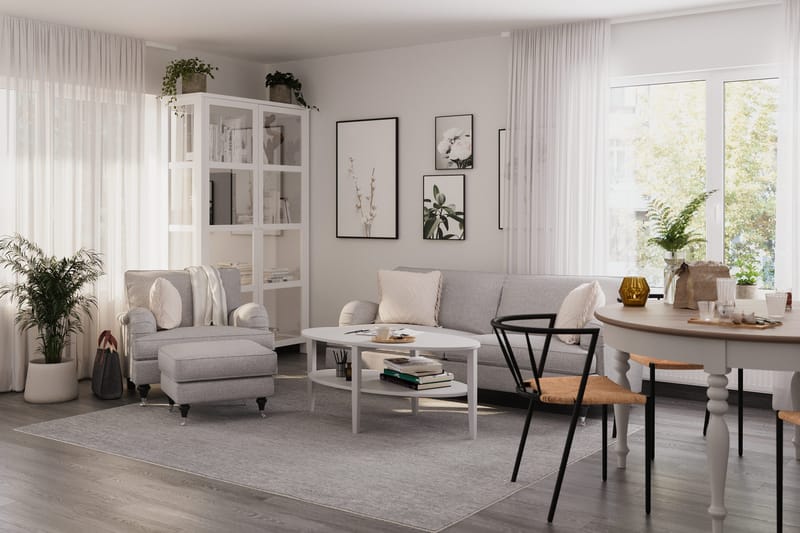 Howard Classic Fåtölj med Fotpall - Grå - Möbler - Fåtölj & stolar - Fåtölj - Fåtölj med fotpall