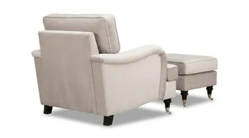 Howard Classic Soffgrupp Fåtölj och Fotpall i Sammet - Beige - Möbler - Fåtölj & stolar - Fåtölj - Howard fåtölj