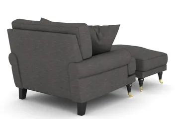 Andrew Fåtölj med Fotpall - Mörkgrå/Mässing - Möbler - Fåtölj & stolar - Fåtölj - Howard fåtölj