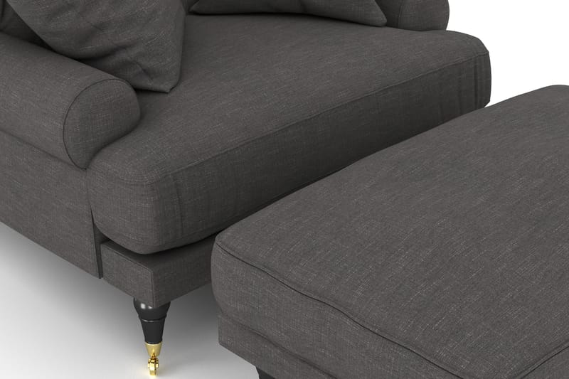 Andrew Fåtölj med Fotpall - Mörkgrå/Mässing - Möbler - Fåtölj & stolar - Fåtölj - Howard fåtölj