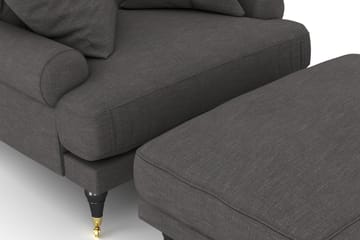 Andrew Fåtölj med Fotpall - Mörkgrå/Mässing - Möbler - Fåtölj & stolar - Fåtölj - Howard fåtölj