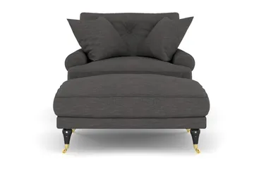 Andrew Fåtölj med Fotpall - Mörkgrå/Mässing - Möbler - Fåtölj & stolar - Fåtölj - Howard fåtölj