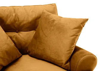 Andrew Fåtölj med Fotpall Sammet - Amber/Krom - Möbler - Fåtölj & stolar - Fåtölj - Sammetsfåtölj