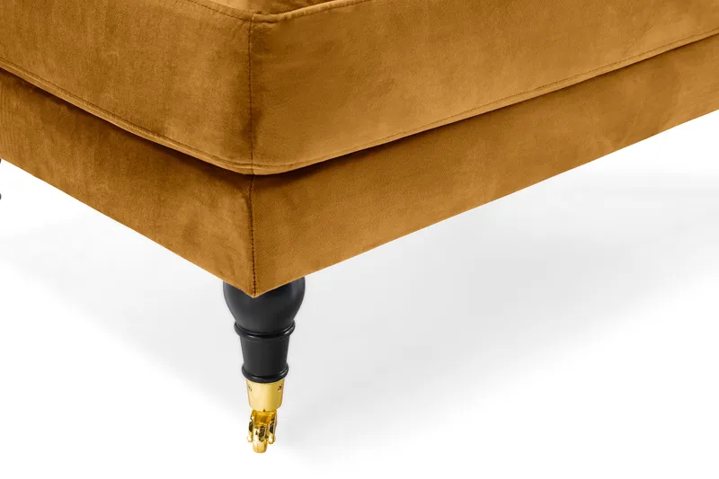 Andrew Fåtölj med Fotpall Sammet - Amber/Mässing - Möbler - Fåtölj & stolar - Fåtölj - Sammetsfåtölj