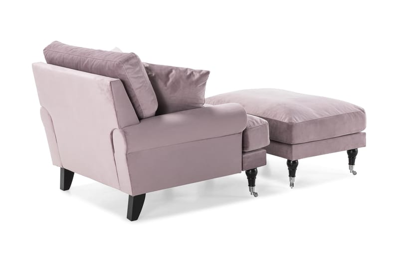 Andrew Fåtölj med Fotpall Sammet - Lila/Krom - Möbler - Fåtölj & stolar - Fåtölj - Sammetsfåtölj