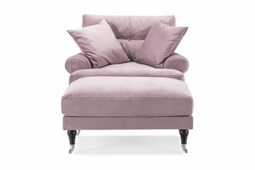Andrew Fåtölj med Fotpall Sammet - Lila/Krom - Möbler - Fåtölj & stolar - Fåtölj - Sammetsfåtölj