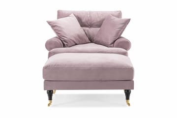Andrew Fåtölj med Fotpall Sammet - Lila/Mässing - Möbler - Fåtölj & stolar - Fåtölj - Sammetsfåtölj