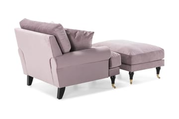 Andrew Fåtölj med Fotpall Sammet - Lila/Mässing - Möbler - Fåtölj & stolar - Fåtölj - Sammetsfåtölj