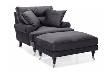 Krom ben - Mörkgrå Sammet