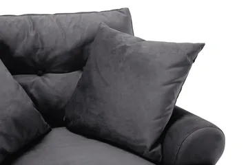 Andrew Fåtölj med Fotpall Sammet - Mörkgrå/Mässing - Möbler - Fåtölj & stolar - Fåtölj - Sammetsfåtölj