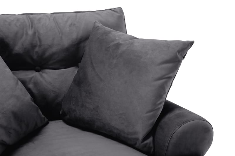 Andrew Fåtölj med Fotpall Sammet - Mörkgrå/Mässing - Möbler - Fåtölj & stolar - Fåtölj - Sammetsfåtölj