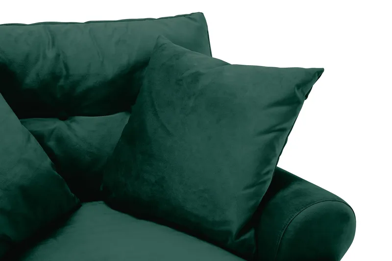 Andrew Fåtölj med Fotpall Sammet - Mörkgrön/Krom - Möbler - Fåtölj & stolar - Fåtölj - Sammetsfåtölj