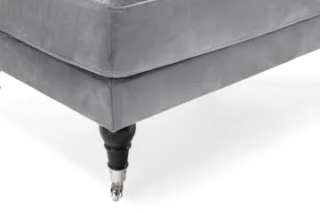 Andrew Fåtölj med Fotpall Sammet - Silvergrå/Krom - Möbler - Fåtölj & stolar - Fåtölj - Sammetsfåtölj