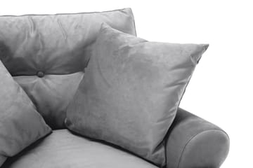 Andrew Fåtölj med Fotpall Sammet - Silvergrå/Mässing - Möbler - Fåtölj & stolar - Fåtölj - Sammetsfåtölj