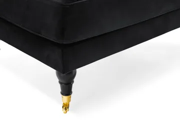 Andrew Fåtölj med Fotpall Sammet - Svart/Mässing - Möbler - Fåtölj & stolar - Fåtölj - Sammetsfåtölj