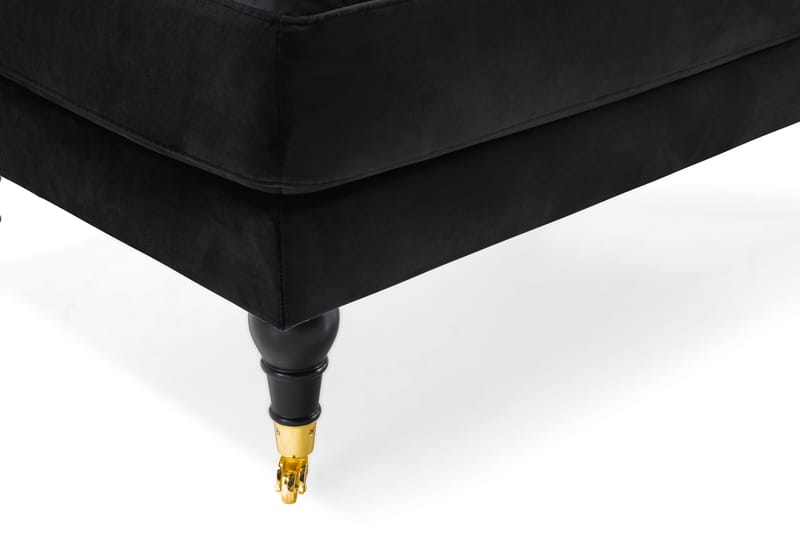 Andrew Fåtölj med Fotpall Sammet - Svart/Mässing - Möbler - Fåtölj & stolar - Fåtölj - Sammetsfåtölj