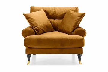 Andrew Sammetsfåtölj - Amber/Mässing - Möbler - Fåtölj & stolar - Fåtölj - Sammetsfåtölj