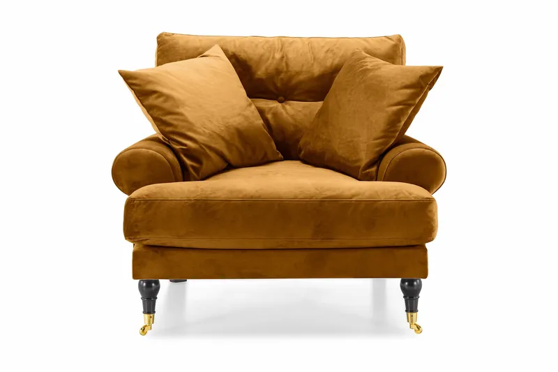 Andrew Sammetsfåtölj - Amber/Mässing - Möbler - Fåtölj & stolar - Fåtölj - Sammetsfåtölj