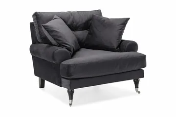 Andrew Sammetsfåtölj - Mörkgrå/Krom - Möbler - Fåtölj & stolar - Fåtölj - Sammetsfåtölj