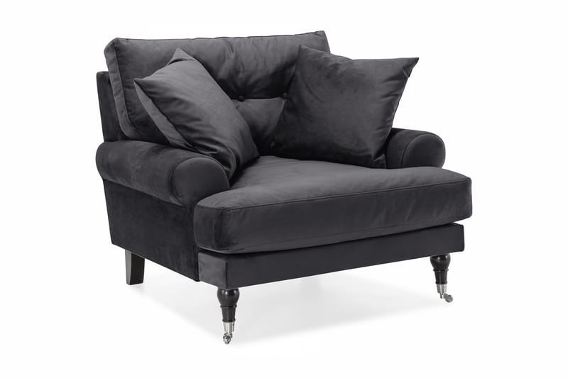 Andrew Sammetsfåtölj - Mörkgrå/Krom - Möbler - Fåtölj & stolar - Fåtölj - Sammetsfåtölj