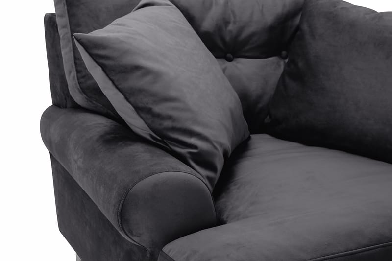 Andrew Sammetsfåtölj - Mörkgrå/Krom - Möbler - Fåtölj & stolar - Fåtölj - Sammetsfåtölj