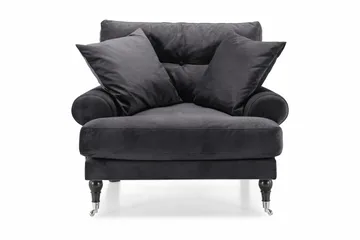 Andrew Sammetsfåtölj - Mörkgrå/Krom - Möbler - Fåtölj & stolar - Fåtölj - Sammetsfåtölj