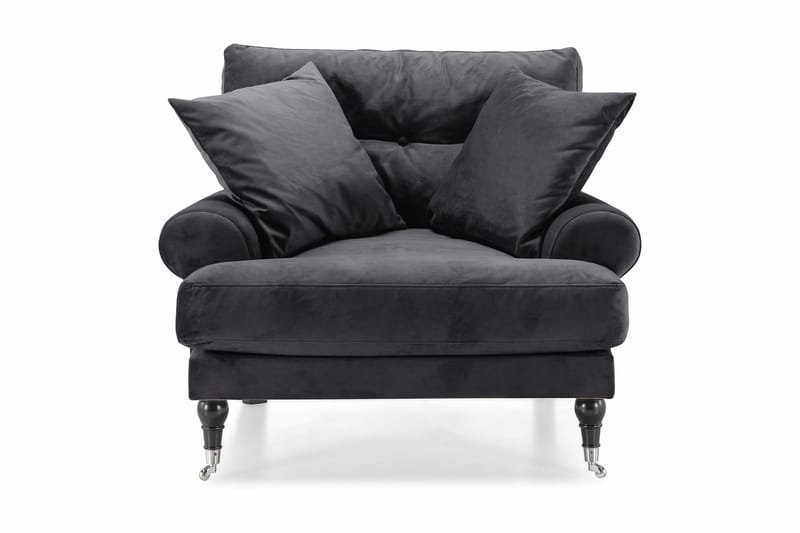 Andrew Sammetsfåtölj - Mörkgrå/Krom - Möbler - Fåtölj & stolar - Fåtölj - Sammetsfåtölj