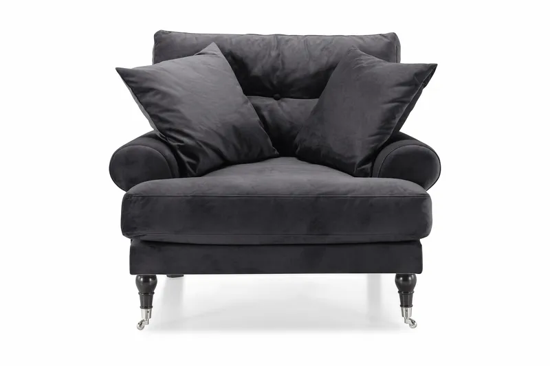 Andrew Sammetsfåtölj - Mörkgrå/Krom - Möbler - Fåtölj & stolar - Fåtölj - Sammetsfåtölj
