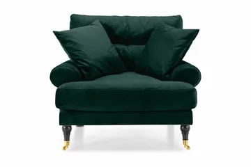 Andrew Sammetsfåtölj - Mörkgrön/Mässing - Möbler - Fåtölj & stolar - Fåtölj - Sammetsfåtölj