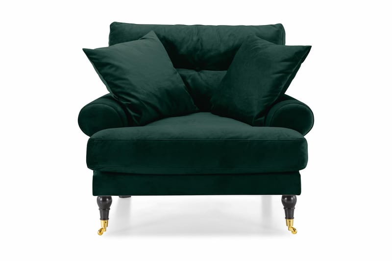 Andrew Sammetsfåtölj - Mörkgrön/Mässing - Möbler - Fåtölj & stolar - Fåtölj - Sammetsfåtölj