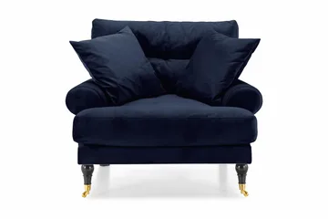 Andrew Sammetsfåtölj - Midnattsblå/Mässing - Möbler - Fåtölj & stolar - Fåtölj - Sammetsfåtölj