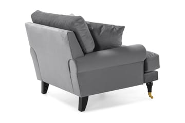 Andrew Sammetsfåtölj - Silvergrå/Mässing - Möbler - Fåtölj & stolar - Fåtölj - Sammetsfåtölj